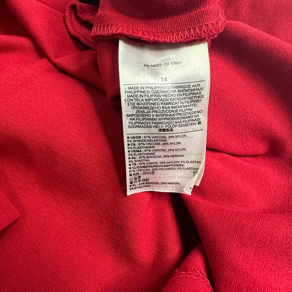 Banana Republic Red Dress - Women’s Size 14 - Elegant Fit and Flare with Pockets - Picture 6 of 9